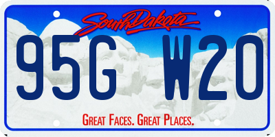 SD license plate 95GW20