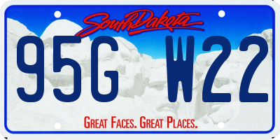SD license plate 95GW22