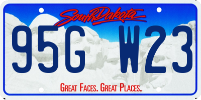 SD license plate 95GW23