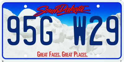 SD license plate 95GW29