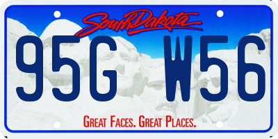 SD license plate 95GW56