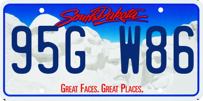 SD license plate 95GW86