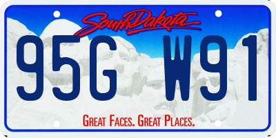 SD license plate 95GW91