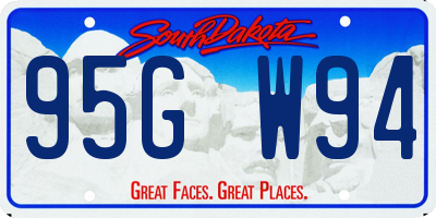 SD license plate 95GW94