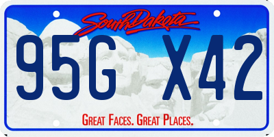 SD license plate 95GX42