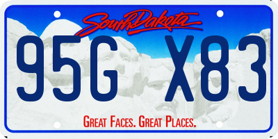 SD license plate 95GX83