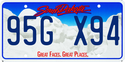 SD license plate 95GX94