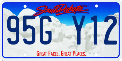 SD license plate 95GY12