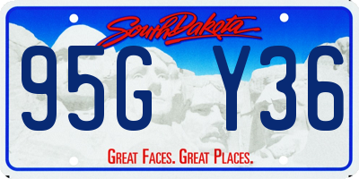 SD license plate 95GY36