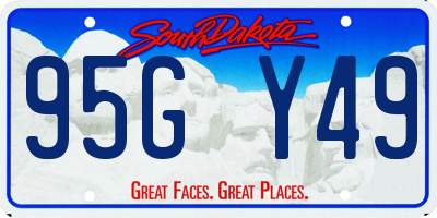 SD license plate 95GY49