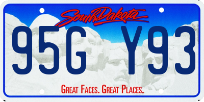 SD license plate 95GY93