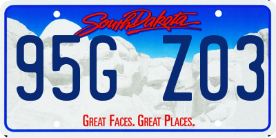 SD license plate 95GZ03