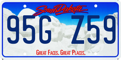 SD license plate 95GZ59