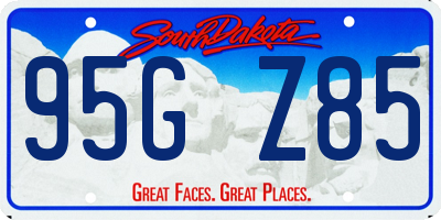 SD license plate 95GZ85