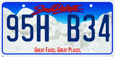 SD license plate 95HB34