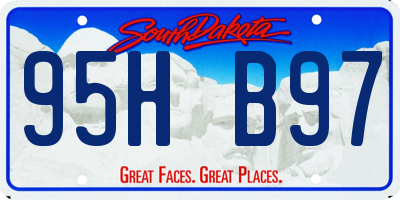 SD license plate 95HB97