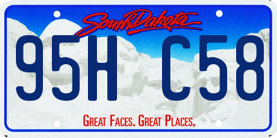 SD license plate 95HC58