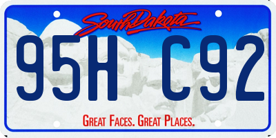 SD license plate 95HC92