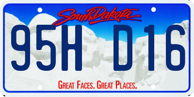 SD license plate 95HD16