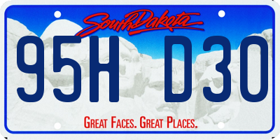 SD license plate 95HD30