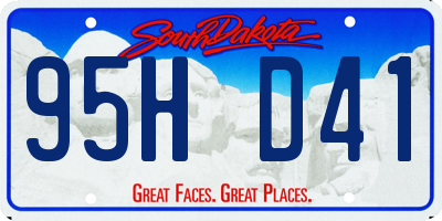 SD license plate 95HD41