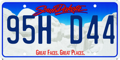 SD license plate 95HD44