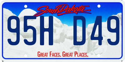 SD license plate 95HD49