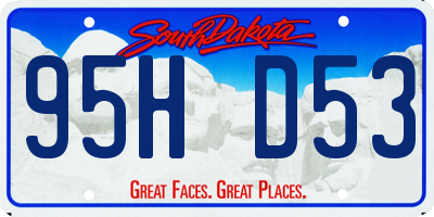 SD license plate 95HD53