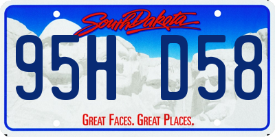 SD license plate 95HD58