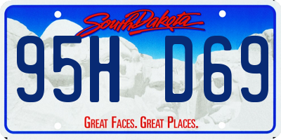 SD license plate 95HD69