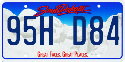 SD license plate 95HD84