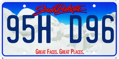 SD license plate 95HD96