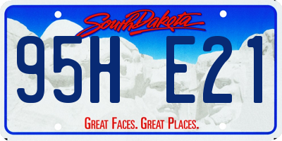 SD license plate 95HE21