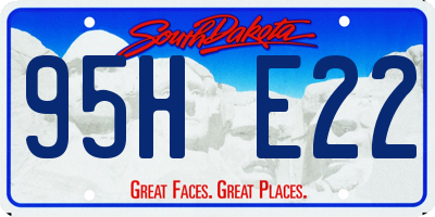 SD license plate 95HE22