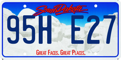 SD license plate 95HE27