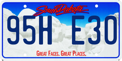 SD license plate 95HE30