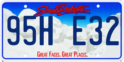 SD license plate 95HE32