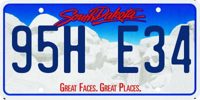 SD license plate 95HE34