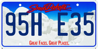 SD license plate 95HE35