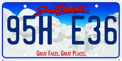 SD license plate 95HE36