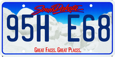 SD license plate 95HE68