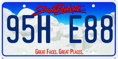 SD license plate 95HE88