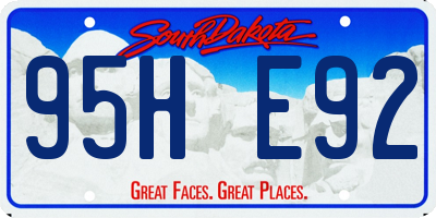 SD license plate 95HE92