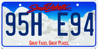 SD license plate 95HE94