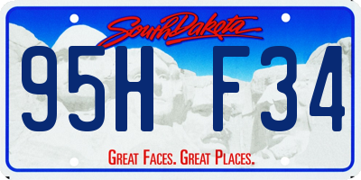 SD license plate 95HF34