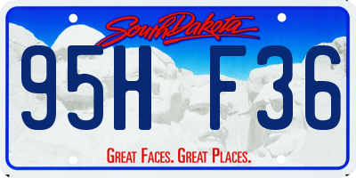 SD license plate 95HF36