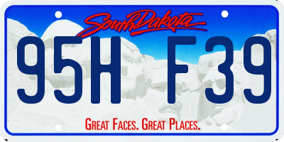 SD license plate 95HF39