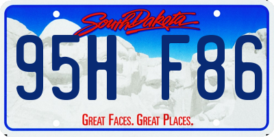 SD license plate 95HF86