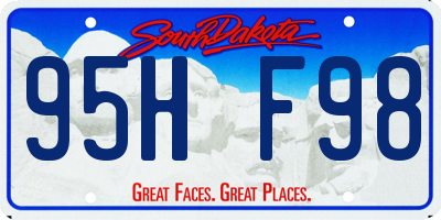 SD license plate 95HF98