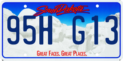 SD license plate 95HG13